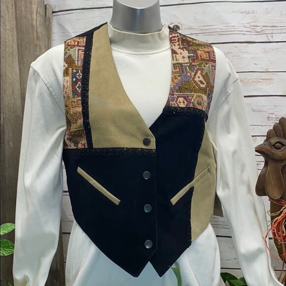 Katch Me Dead Stock Retro NWT Western Rancher Rodeo Suede Leather Vest S A - Picture 7 of 8